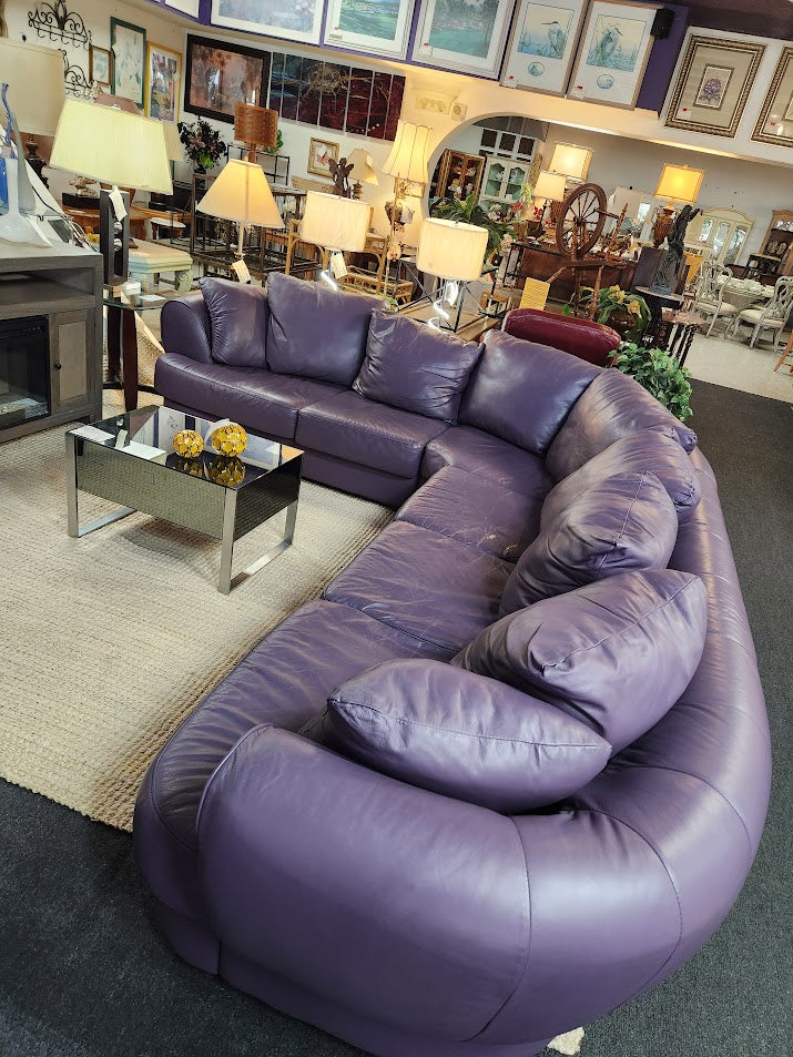Purple Leather Sectional