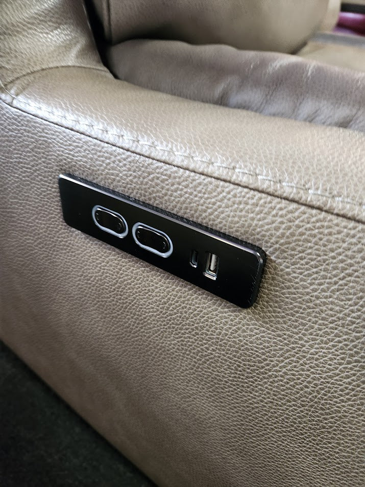 DK Taupe Power Recliner Chair