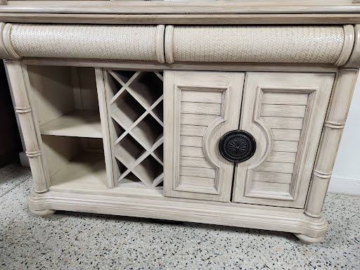 CINDY CRAWFORD "Key West" Collection Light Wood China Cabinet