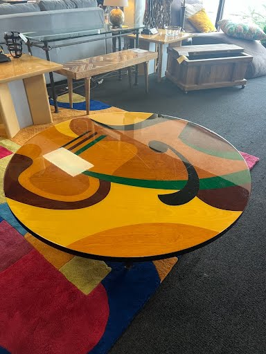 1980s Abstract Designer Signed Coffee Table