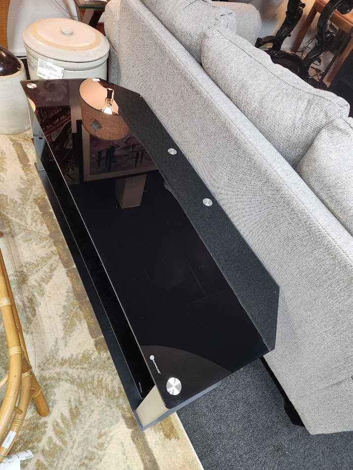 Black Glass Top Console Table