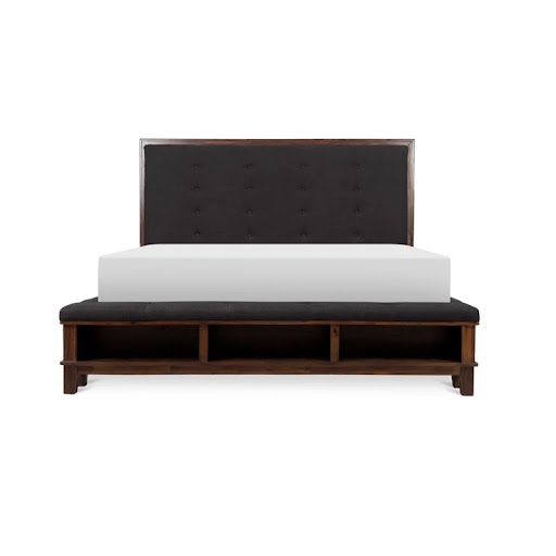Ahley Furniture Padded Grey King Bed
