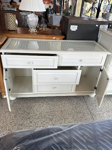 White Shutter Style Dresser