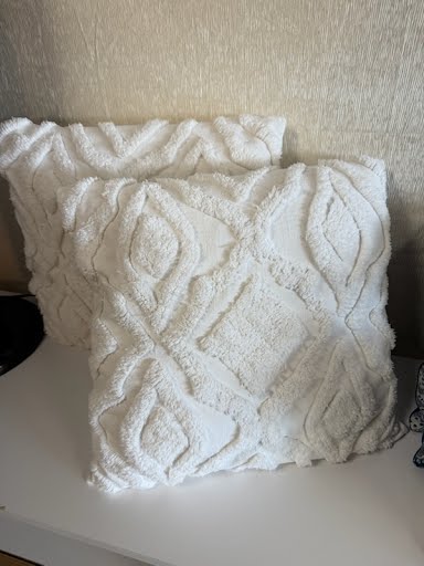 White Textured Throw Pillows