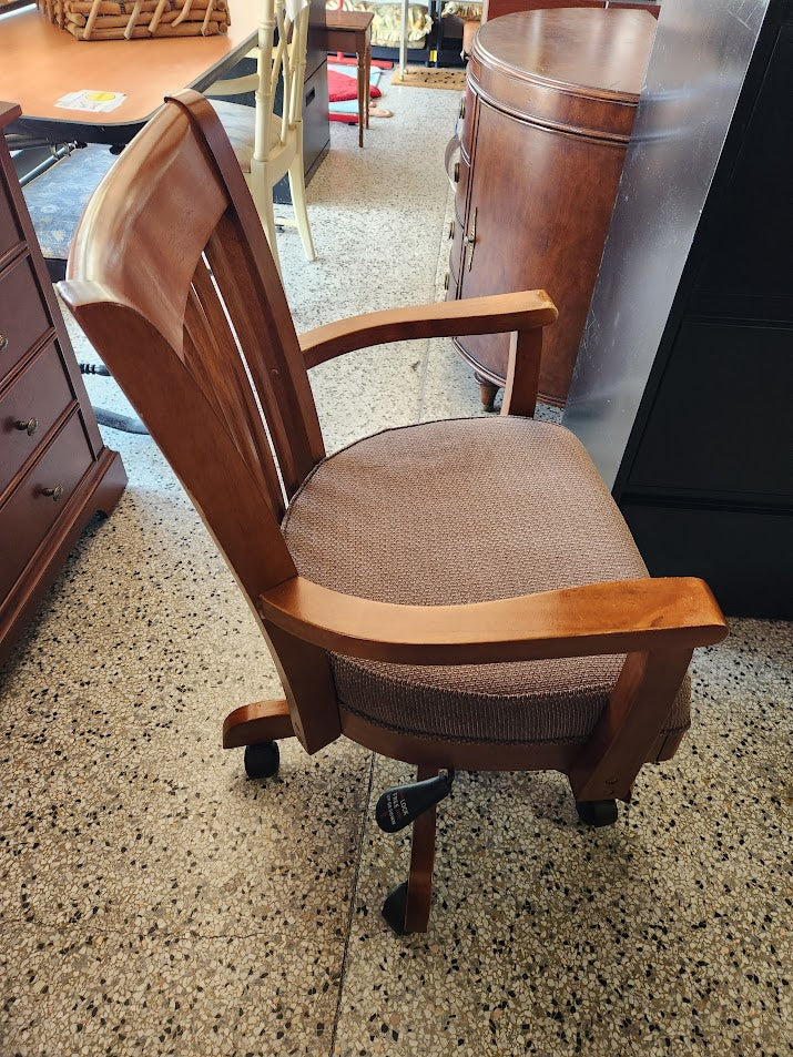 Adjustable Oak Wood Desk Chair
