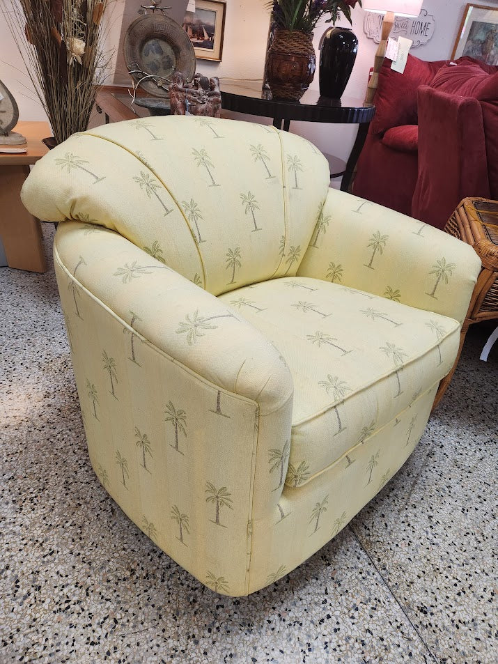 Yellow Palm Tree Swivel/Rocking chair