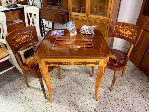 Italian Game Table with 2 Chairs