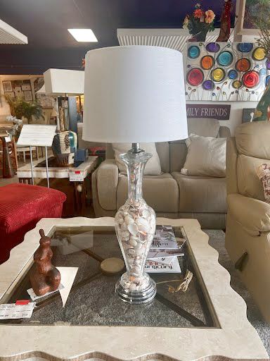 Table Lamp Seashell Glass Filled