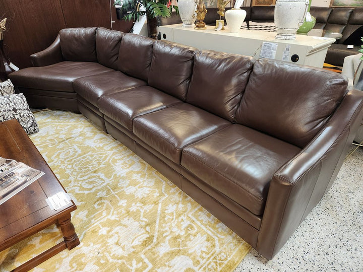 Brown Leather Angle Sleeper