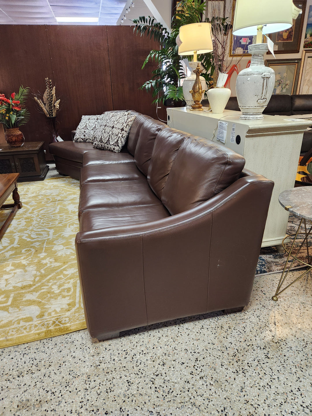 Brown Leather Angle Sleeper