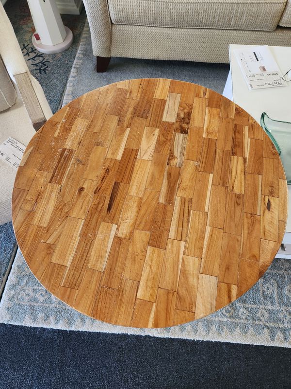 Round Light Wood End Table