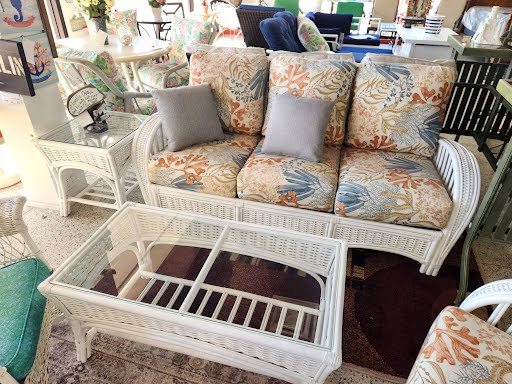 White Rattan/Wicker Sofa