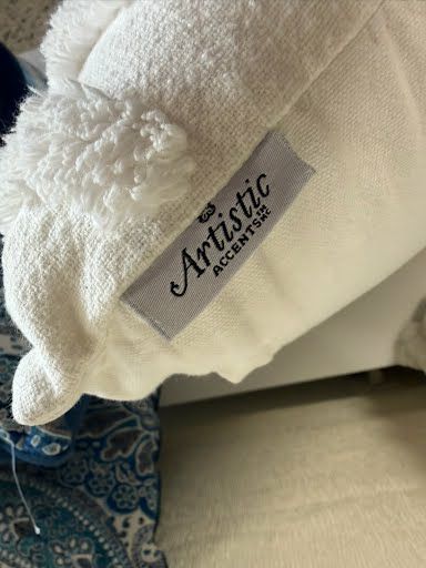 White Textured Throw Pillows