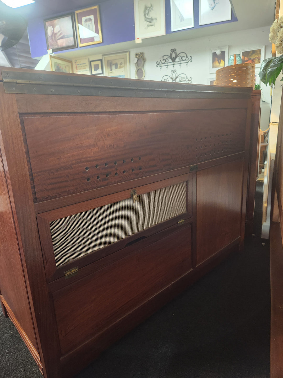 1960's George Zee Rosewood Oriental style stereo Cabinet