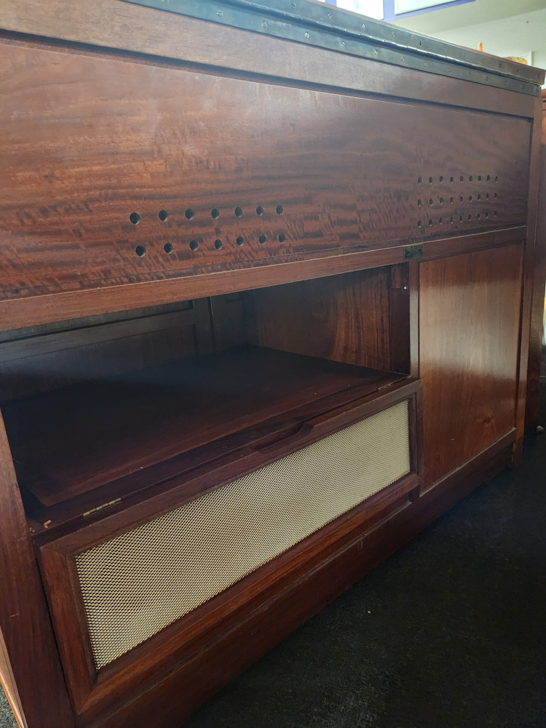 1960's George Zee Rosewood Oriental style stereo Cabinet