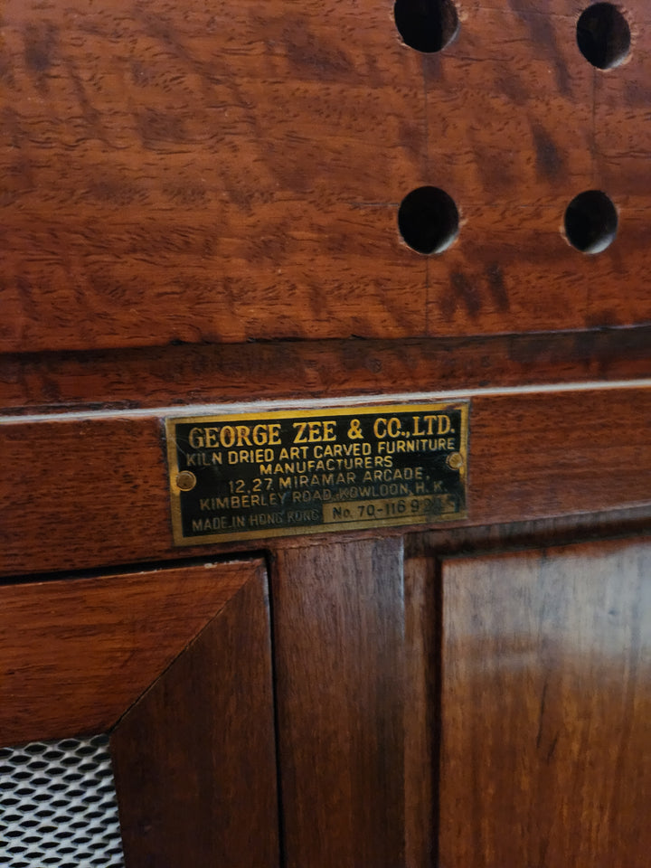 1960's George Zee Rosewood Oriental style stereo Cabinet