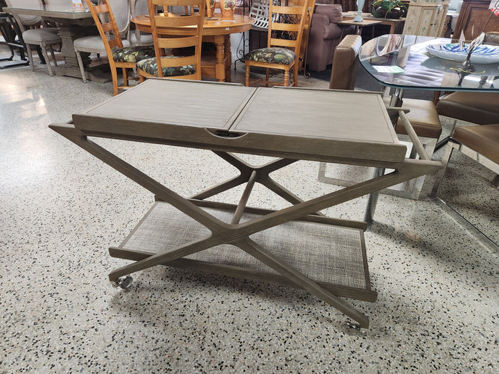 Mid Century Console/Bar Table With Folding Leaves