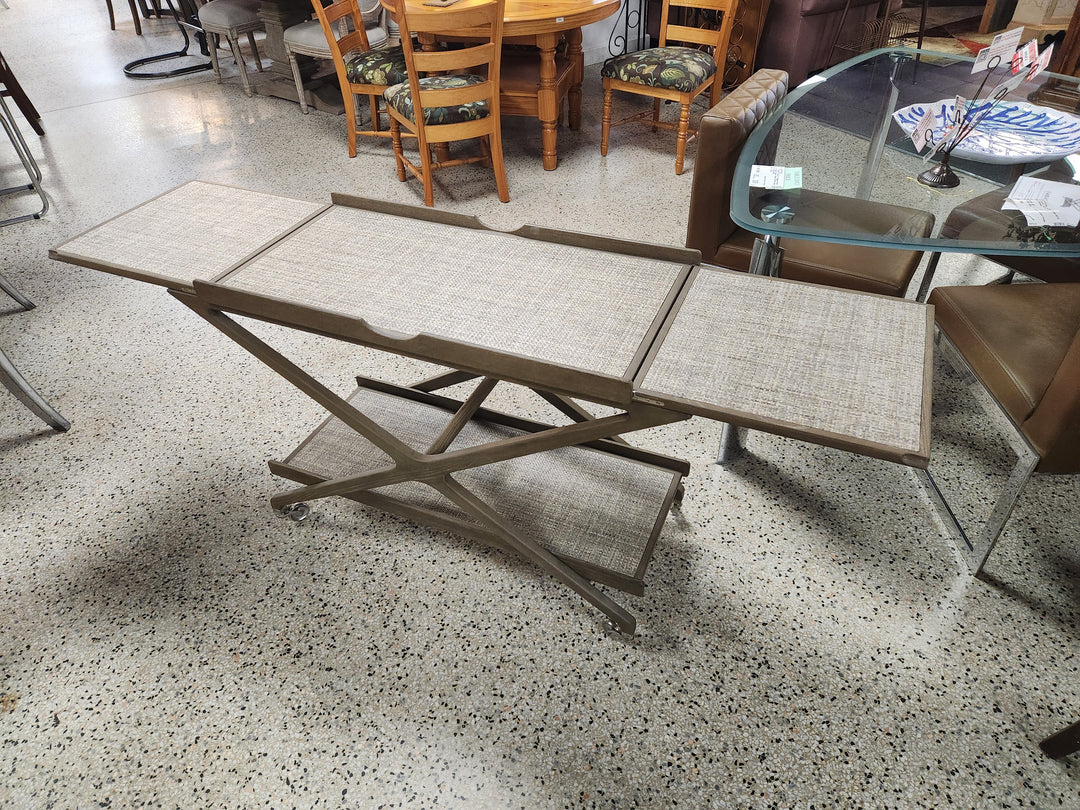 Mid Century Console/Bar Table With Folding Leaves