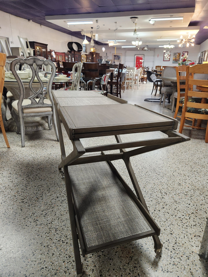 Mid Century Console/Bar Table With Folding Leaves