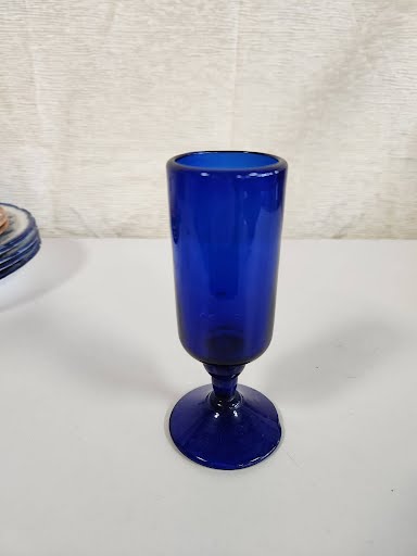 6" Tall Cobalt Blue Goblet