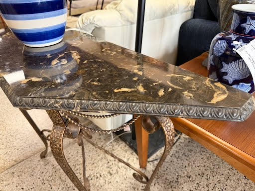 Wrought Iron Half Moon Sofa Table