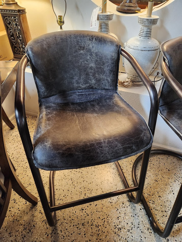 Leather&Iron Counter Stool