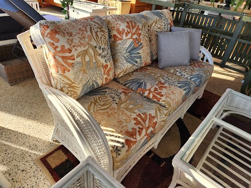 White Rattan/Wicker Sofa