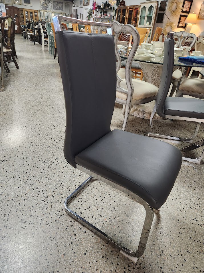 RTG Crome Metal Base glass top Dining Table