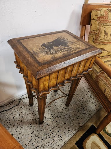 Hand Painted Wood End Table