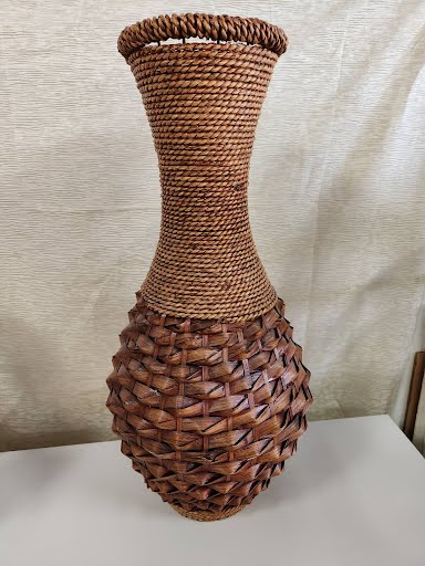 25" Rattan/Wicker Vase