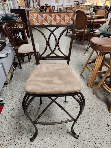 Set of 3 Black Metal Bar Stools