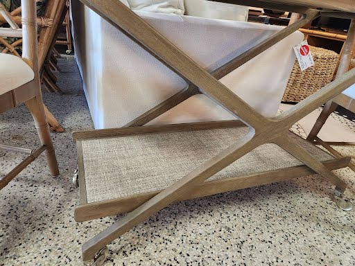 Mid Century Console/Bar Table With Folding Leaves