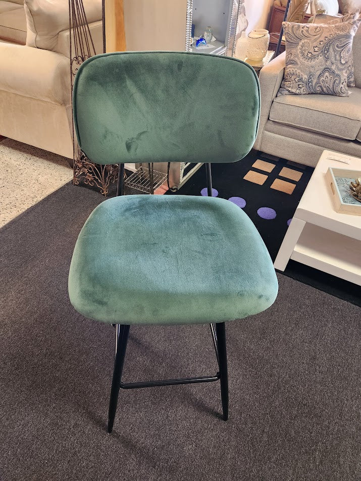 Green Velvet Bar Stool
