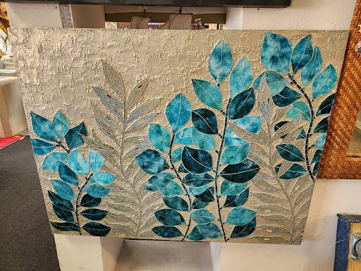 Blue Mosaic Floral Wall Art