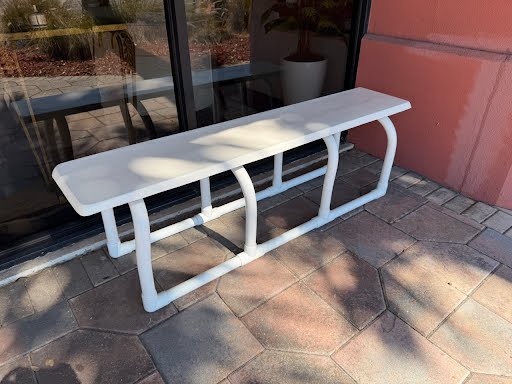 White PVC Outdoor Bench