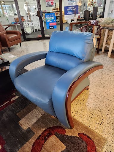 Blue Vinyl Arm Chair