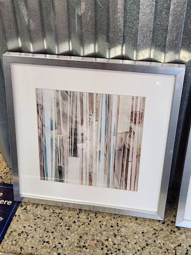18x18 Abstract Art in Silver Frame