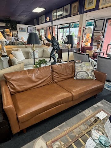 Camel Vinyl/Leather Sofa