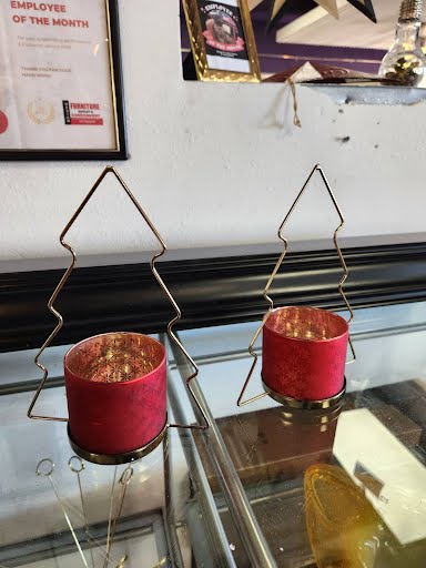 Set of 2- christmas tree candle holders