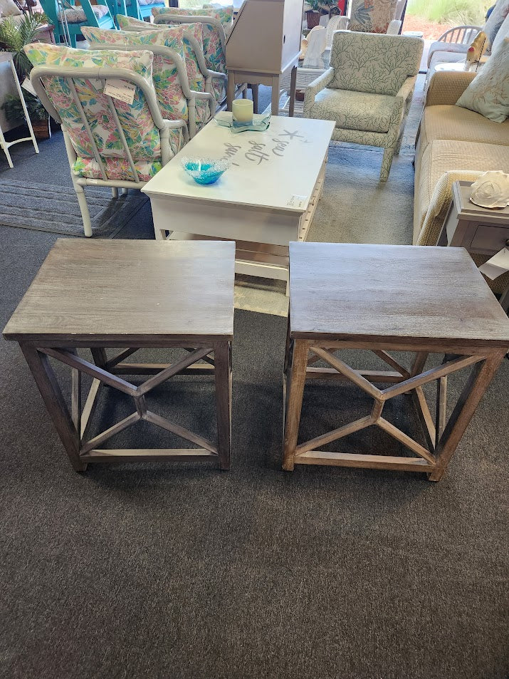 Grey Wash Farmhouse Style End Tables