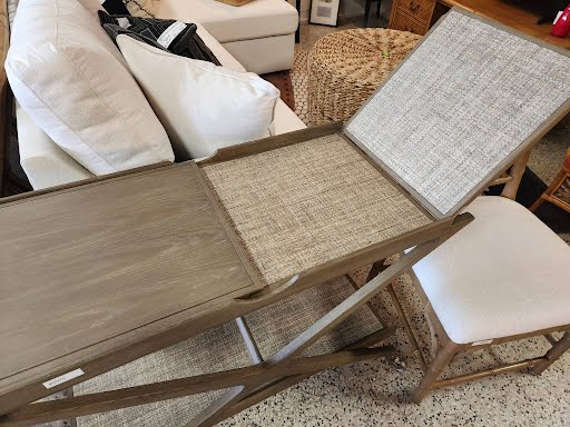 Mid Century Console/Bar Table With Folding Leaves