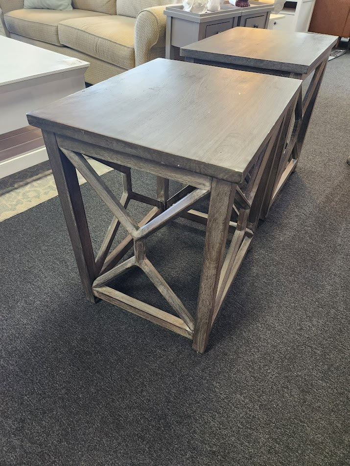 Grey Wash Farmhouse Style End Tables