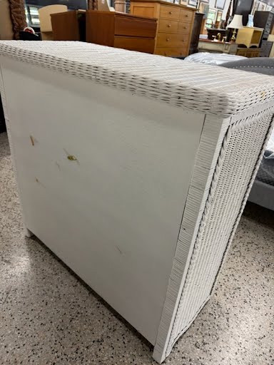 White Wicker High Chest