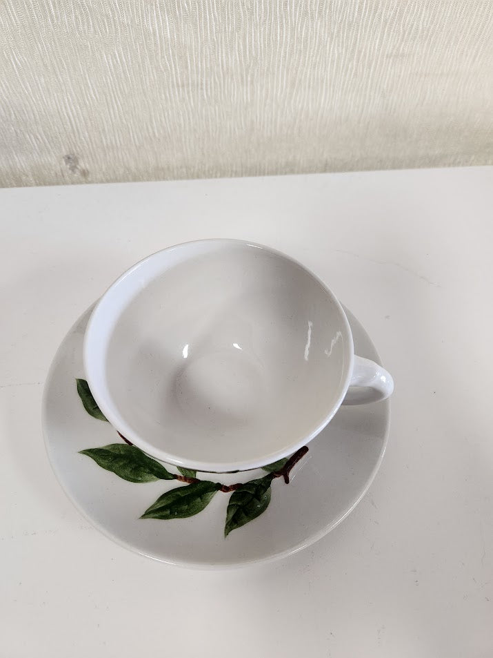 Cherry Flat cup and saucer China