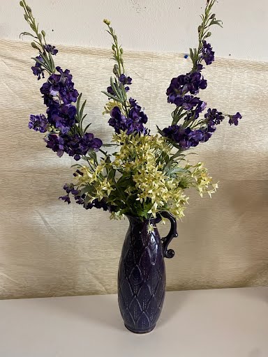 38H" Florals in Purple Vase/Pitcher