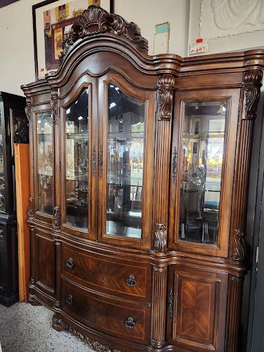 70" Dark Wood China Cabinet