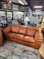 Brown/Rust Leather Sofa