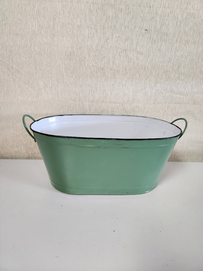 Green Metal Bucket/Planter