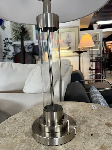 Stainless w/Lucite Table Lamp