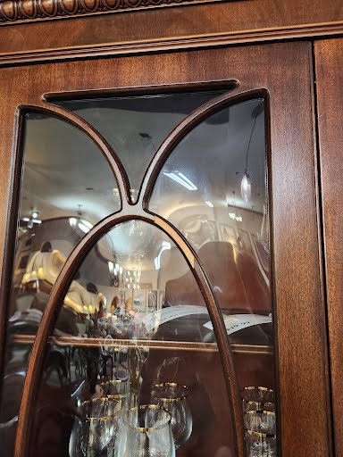 Georgian Style Bubble Glass China Cabinet